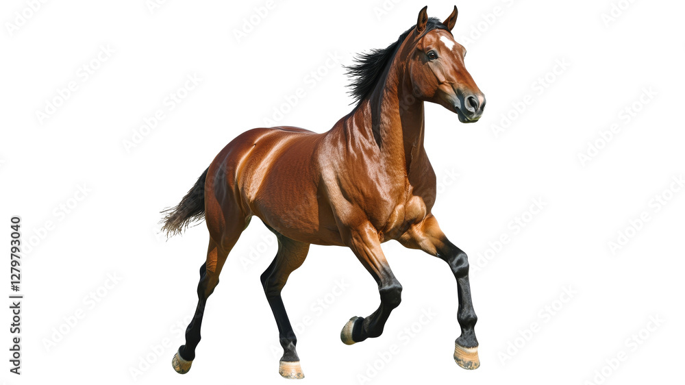 Obraz premium Horse running freely in a sunny field