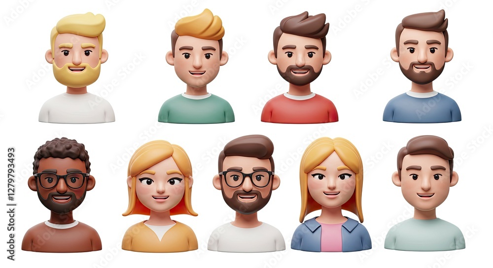 Diverse Cartoon People Avatars Collection for Social Media and Web Designs Diverse Cartoon People Avatars Collection for Social Media and Web Designs
