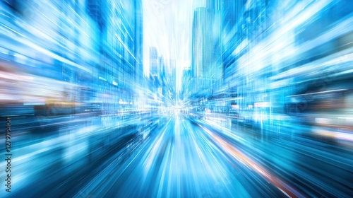Abstract Cityscape  A Blurred Motion of Urban Speed and Technology