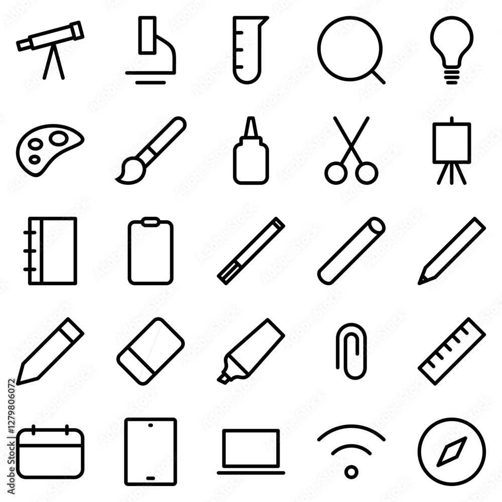 Creative and Scientific Exploration icon set Creative and Scientific Exploration icon set