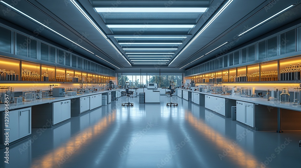 Fototapeta premium A Modern Laboratory Interior Showcasing Scientific Research and Equipment