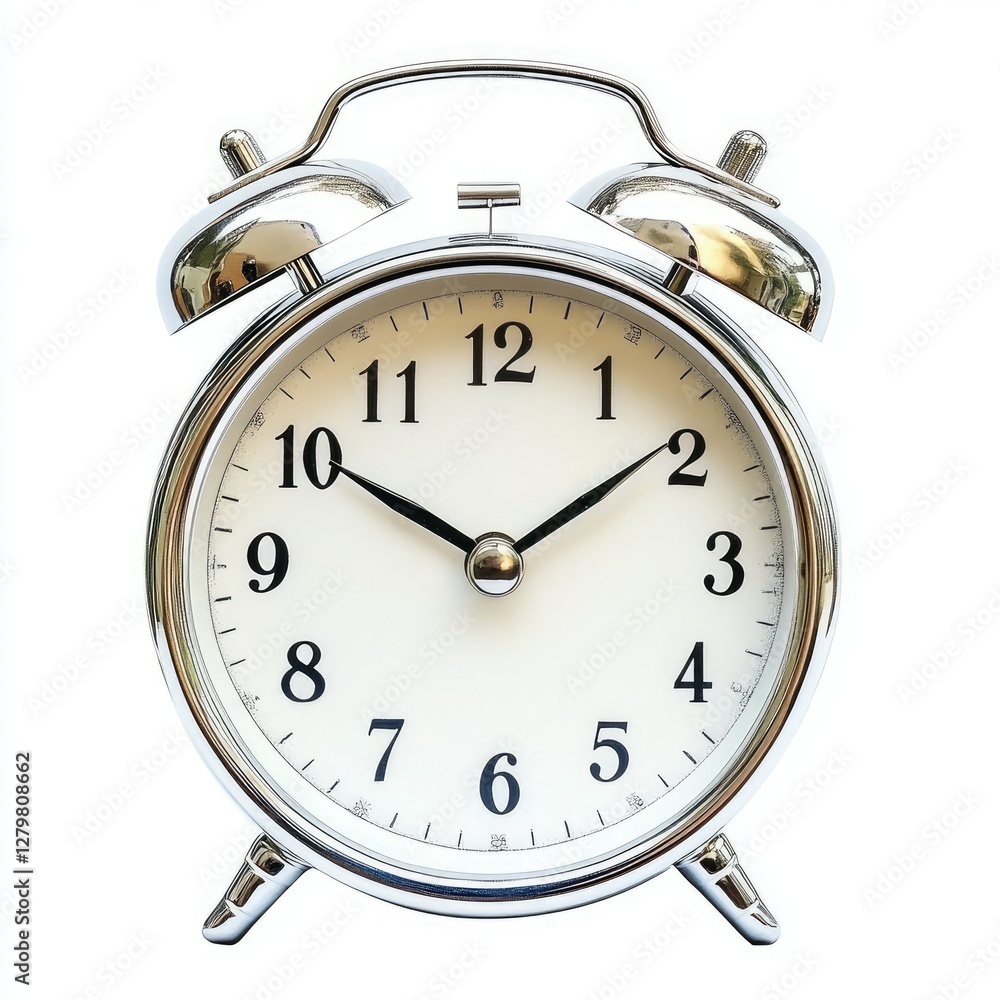 High Quality Visual of a Photo Alarm Clock, Isolated on a White Background High Quality Visual of a Photo Alarm Clock, Isolated on a White Background