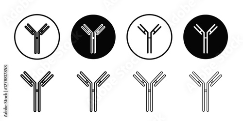 Antibody icon Thin line flat illustration