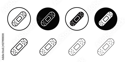 Band aid icon Thin line flat illustration