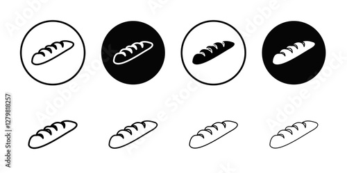 Bread loaf icon Thin line flat illustration