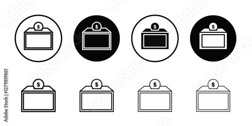 Donation box icon Thin line flat illustration