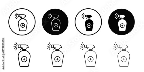 Hand sanitizer icon Thin line flat illustration