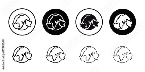 Pollution icon Thin line flat illustration
