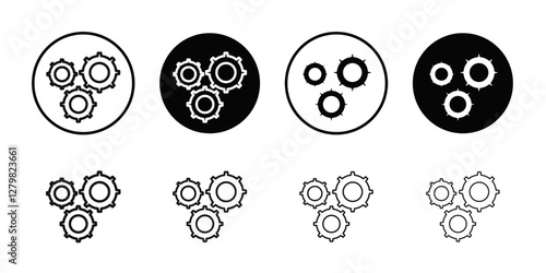 Settings gear icon Thin line flat illustration