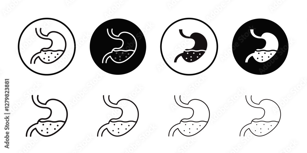 Stomach icon Thin line flat illustration Stomach icon Thin line flat illustration