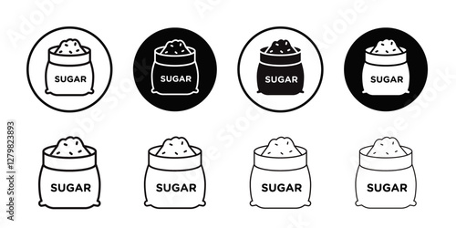 Sugar icon Thin line flat illustration