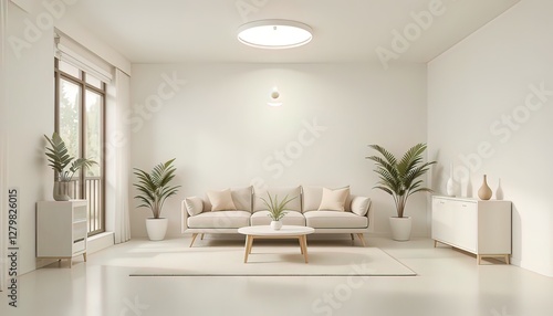 Wallpaper Mural Minimalist Cozy Living Room with Soft Lighting Torontodigital.ca