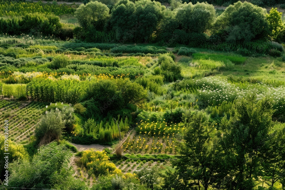 High Definition Visual of Rural Landscape High Angle Plants High Definition Visual of Rural Landscape High Angle Plants