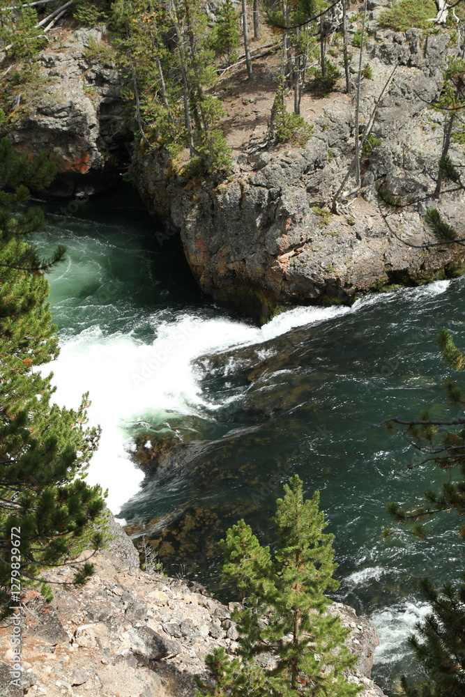 Yellowstone River along North Rim Trail in Yellowstone National Park, WY Yellowstone River along North Rim Trail in Yellowstone National Park, WY