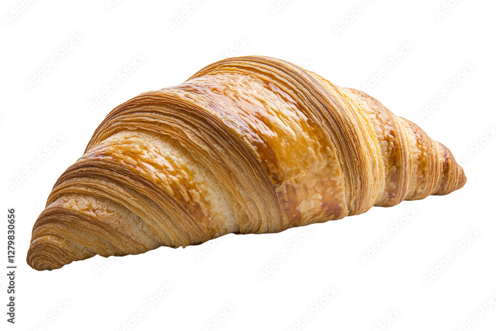 Croissant is shown on a white background, isolated Croissant is shown on a white background, isolated