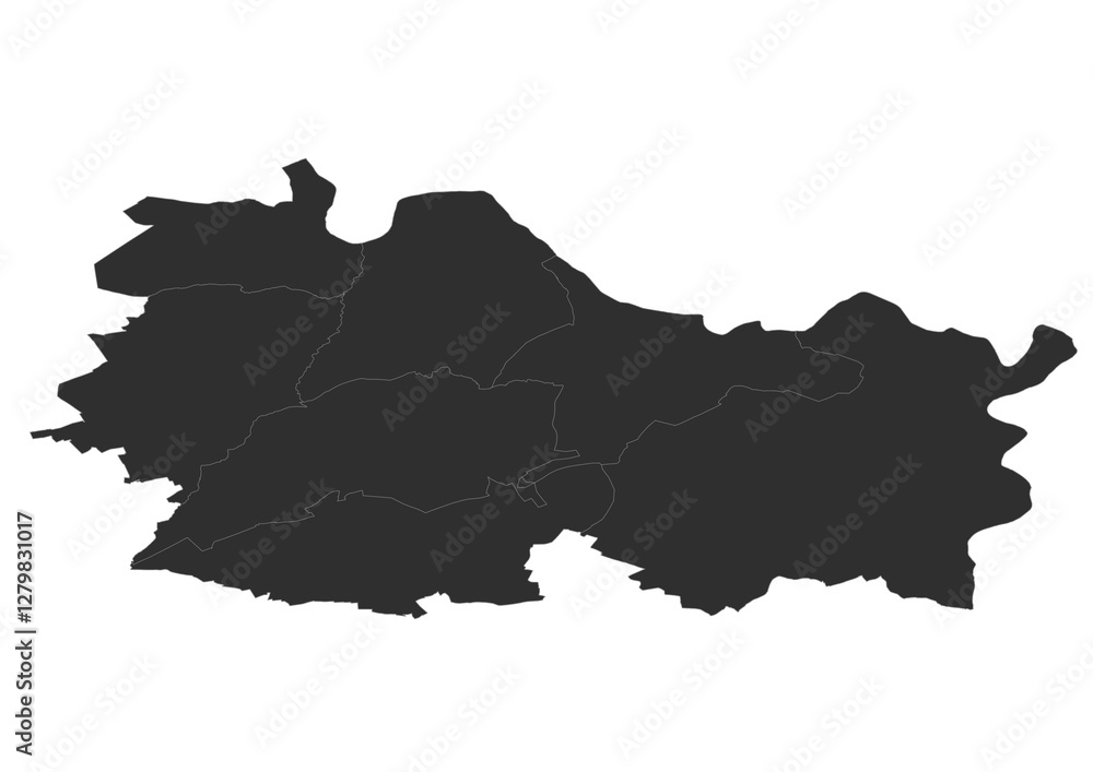 country silhouette vector map of the echternach canton, luxembourg country silhouette vector map of the echternach canton, luxembourg