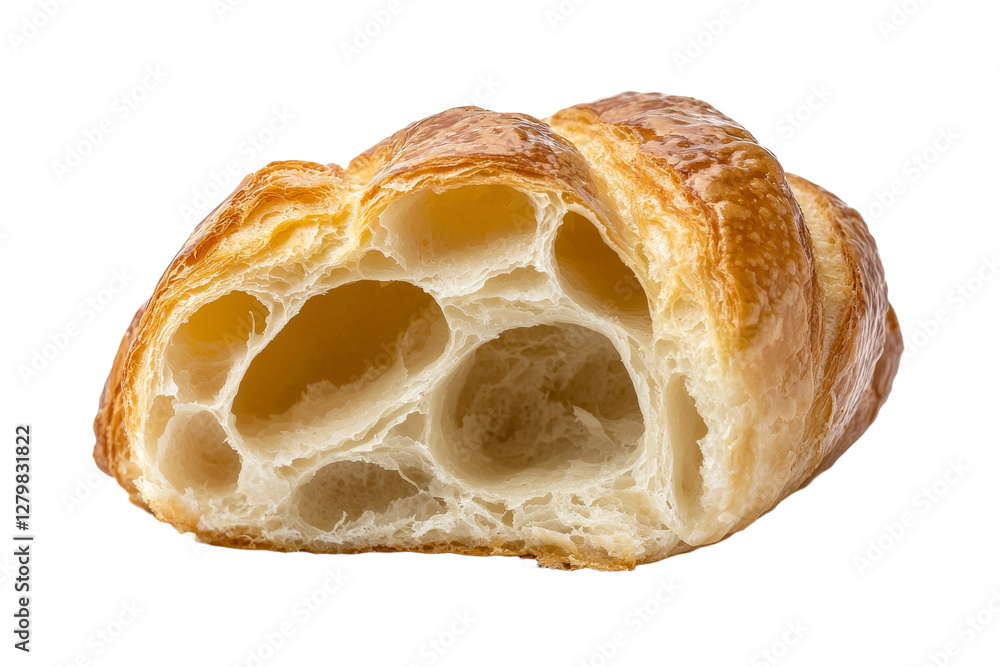 Piece of pastry with a hole in it, isolated Piece of pastry with a hole in it, isolated