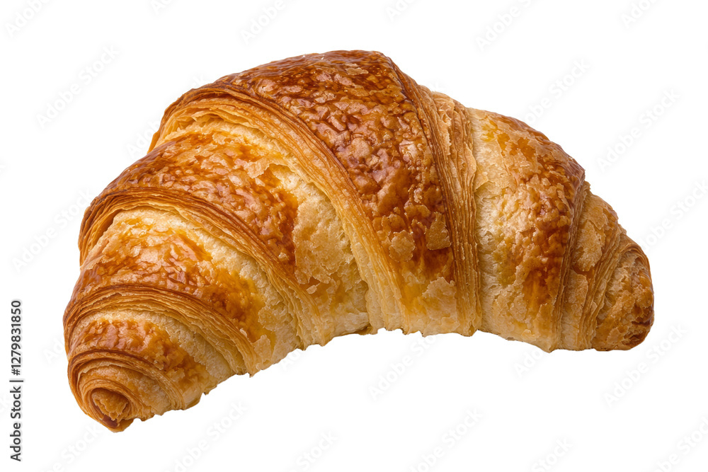 Croissant is sitting on a white background, isolated Croissant is sitting on a white background, isolated