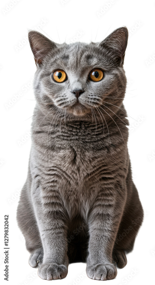 Obraz premium Cute British shorthair cat isolated on White background