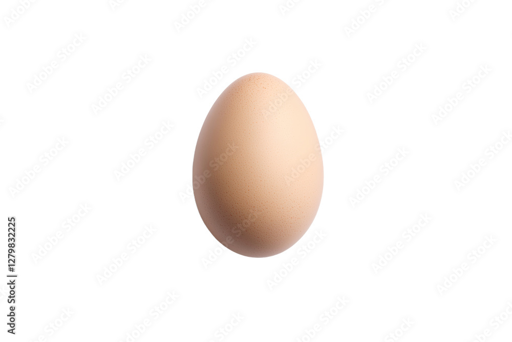 White egg is sitting on a white background, isolated White egg is sitting on a white background, isolated