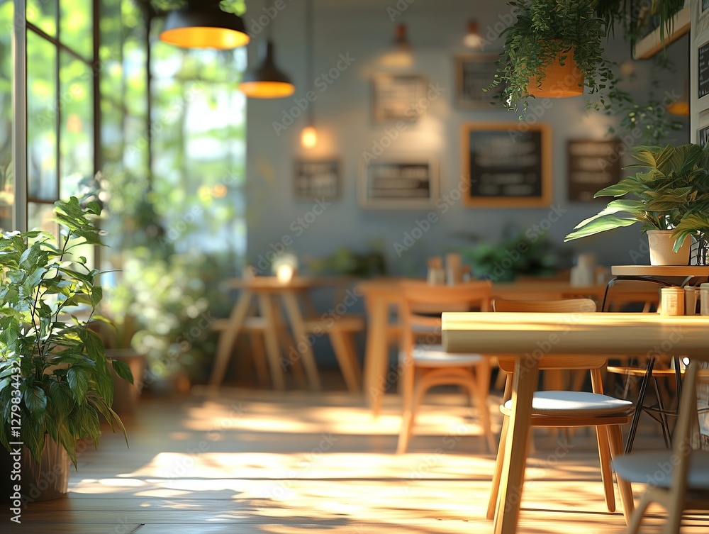 Blurred cafe interior room for background in business concept. Blur empty open space modern cafe. Workspace design. Blurred cafe interior room for background in business concept. Blur empty open space modern cafe. Workspace design.