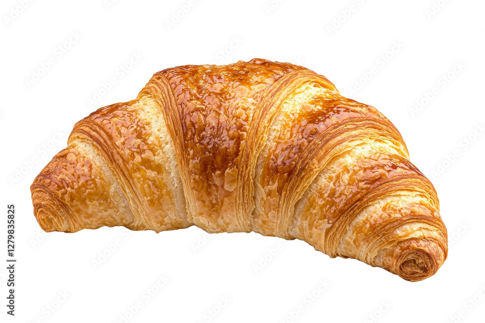 Croissant is sitting on a white background, isolated Croissant is sitting on a white background, isolated