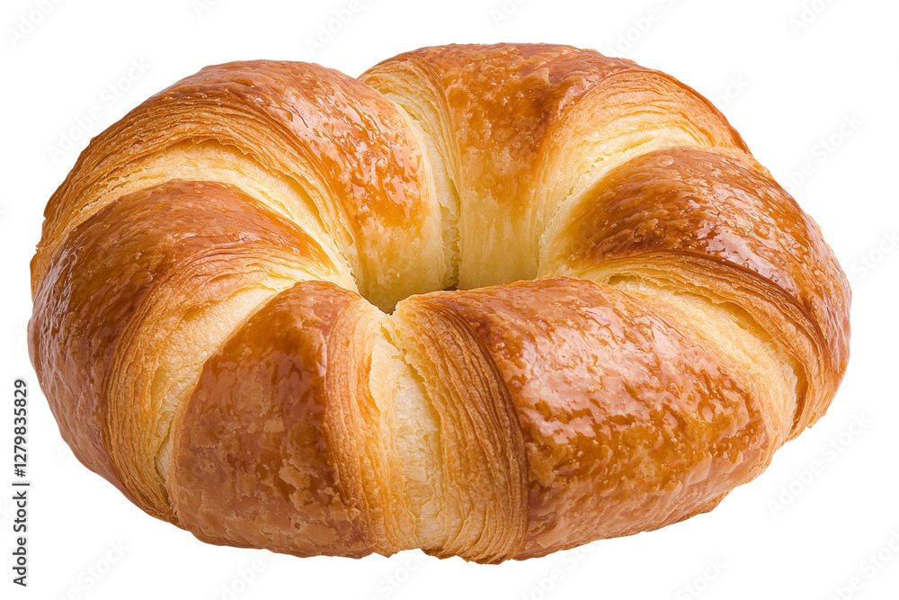 Croissant is sitting on a white background, isolated Croissant is sitting on a white background, isolated