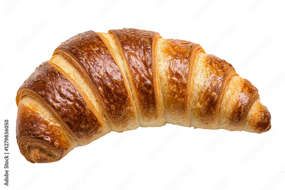 Croissant is shown on a white background, isolated Croissant is shown on a white background, isolated