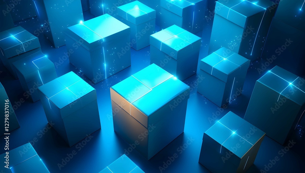 Abstract Blue 3D Cubes Background – Futuristic Geometric Design Abstract Blue 3D Cubes Background – Futuristic Geometric Design