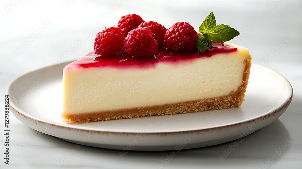 Raspberry cheesecake slice on plate, marble background, dessert food photography, recipe website Raspberry cheesecake slice on plate, marble background, dessert food photography, recipe website