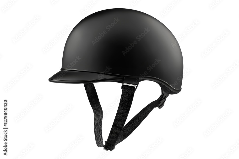 Black helmet with a white cap, isolated Black helmet with a white cap, isolated