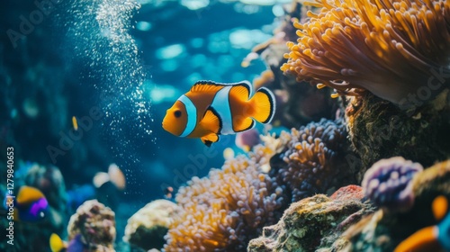 Vibrant Clownfish in a Coral Reef Ecosystem