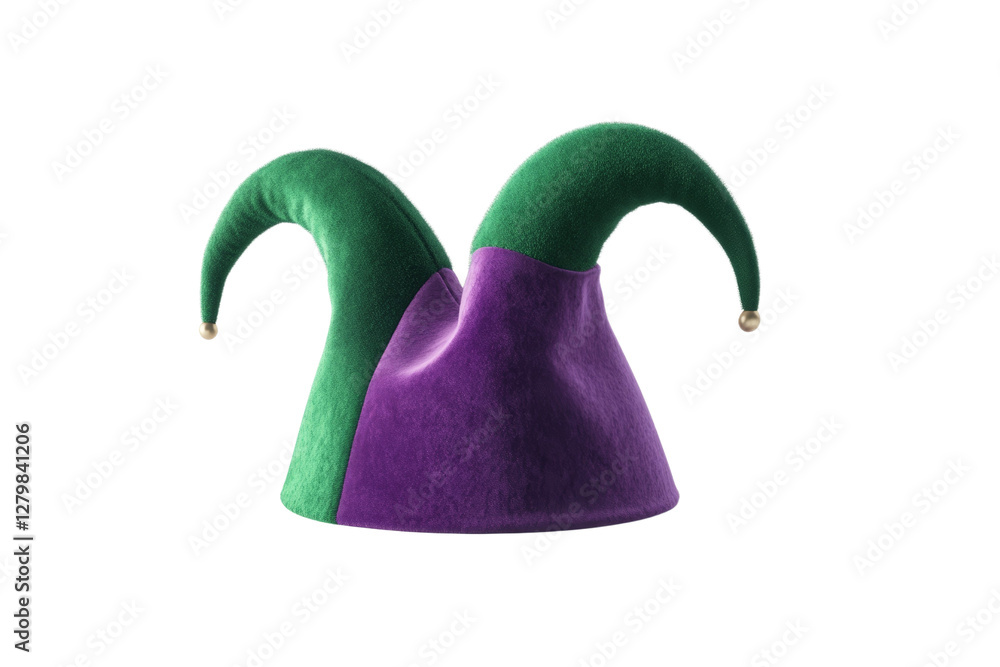 Green and purple hat with a green and purple stripe, isolated Green and purple hat with a green and purple stripe, isolated