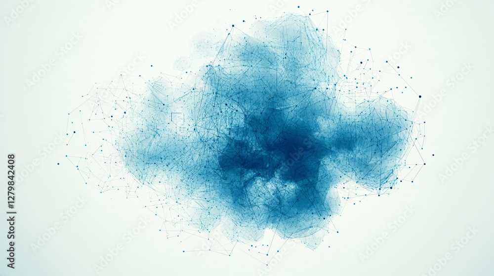 Obraz premium Abstract blue cloud network data