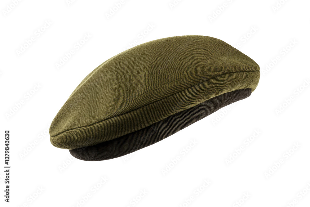 Green and black hat with a brown band, isolated Green and black hat with a brown band, isolated
