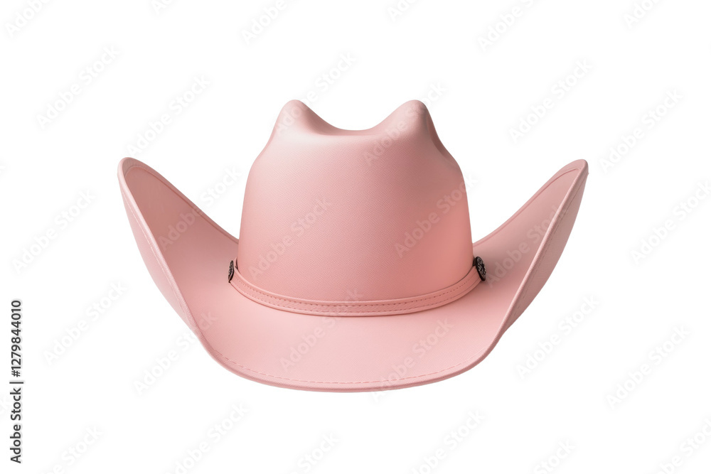 Pink cowboy hat with a black band, isolated Pink cowboy hat with a black band, isolated