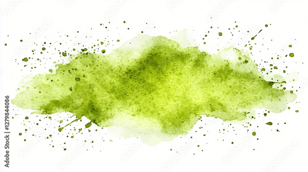 Abstract green watercolor splash, design element, white background, graphic design Abstract green watercolor splash, design element, white background, graphic design