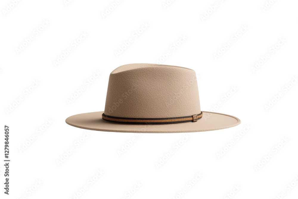 Tan hat with a brown band around it, isolated Tan hat with a brown band around it, isolated