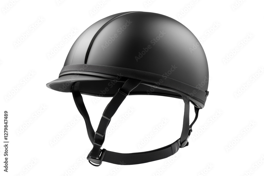 Fototapeta premium Black helmet with a white band, isolated