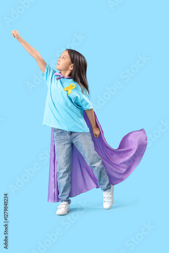 Cute little Asian girl in s...