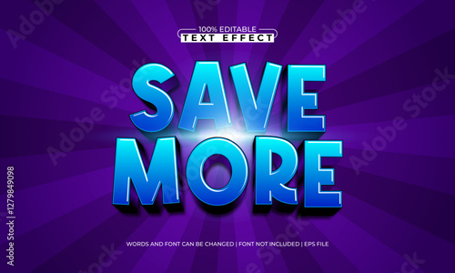 save more editable text effect with a sale and discount text style