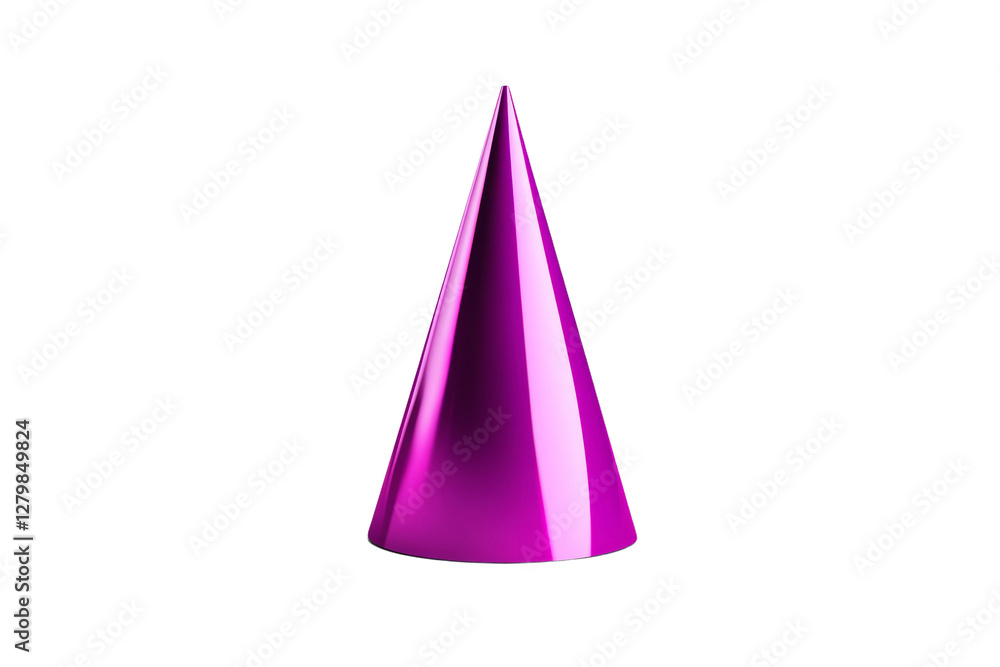 Pink party hat with a pointy top, isolated Pink party hat with a pointy top, isolated