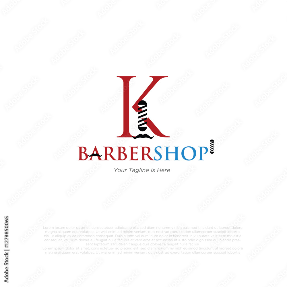 Letter K barbershop logo design vector illustration idea Letter K barbershop logo design vector illustration idea
