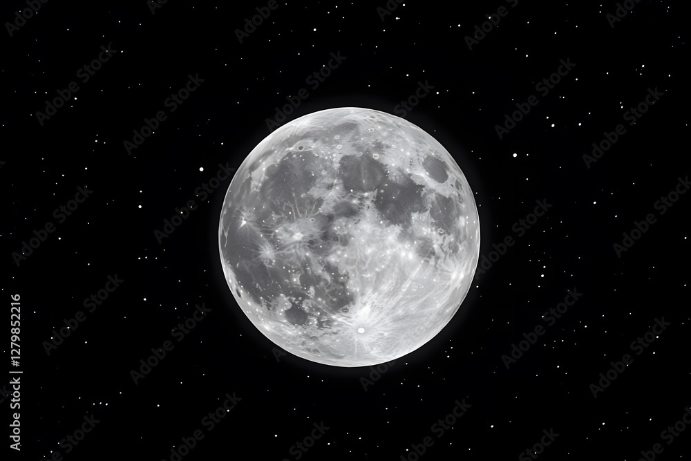 Fototapeta premium a bright full moon in the sky, Generative AI