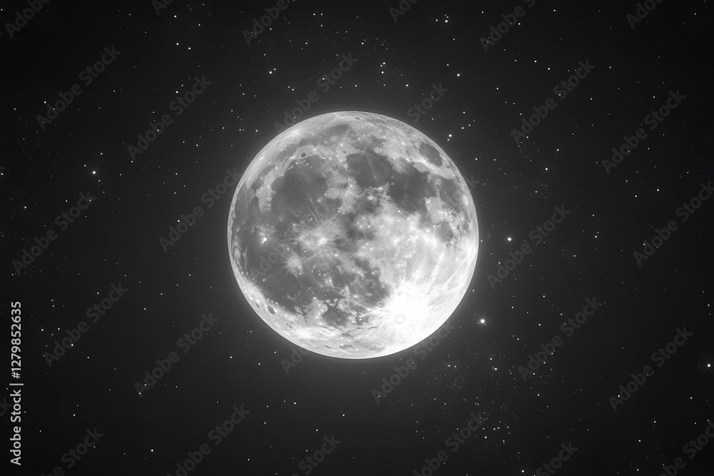 Fototapeta premium a bright full moon in the sky, Generative AI