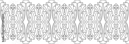 vector illustration silhouette design ornament decoration carving detail classic ethnic vintage traditional floral natural