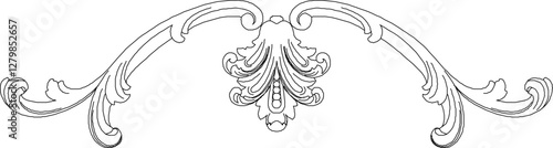 vector illustration silhouette design ornament decoration carving detail classic ethnic vintage traditional floral