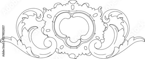 vector illustration silhouette design ornament decoration carving detail classic ethnic vintage traditional floral natural 