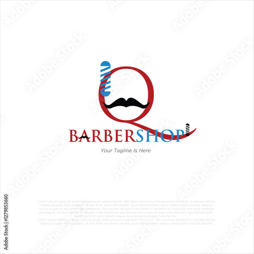 Letter q Barbershop Logo, suitable for any business related to barbershop with L initial