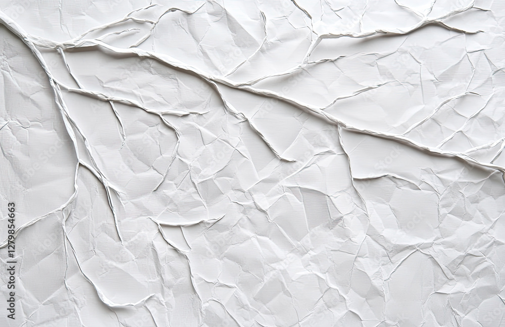 Fototapeta premium Textured white surface resembling crumpled paper or fabric.